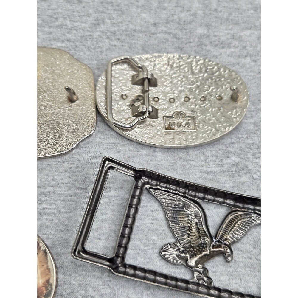 Lot of 4 American Eagle Liberty Alpaca Mexico Sturdy Belt Buckles - Picture 10 of 12
